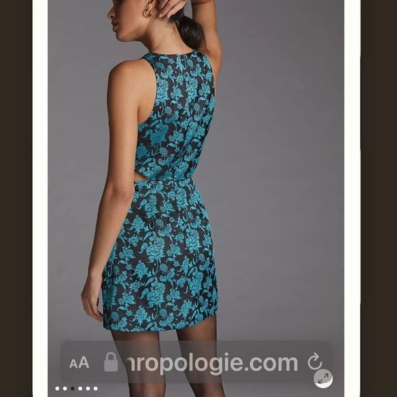 NWT Hutch Floral Jacquard Cut-Out Mini Dress Size 14 - Picture 6 of 14